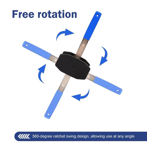 Ratchet Style Brake Caliper Press Tool in Steel with rotating arms and hooks for cars and trucks, heavy duty piston separator.