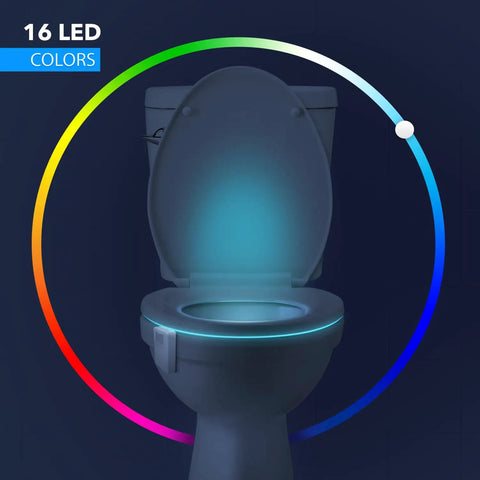 Motion Sensor Toilet Night Light With 16 Color LED For Easy Late Night Trips And Bathroom Mood Lighting Auto On When You Enter Off