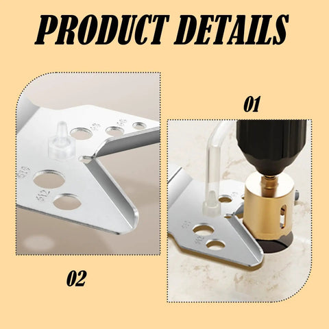Heavy Duty Hole Drilling Guide For Marble, Granite And Glass, Adjustable 6mm To 83mm Opening details showing suction base.