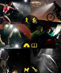 Ultra Bright USB Headlamp For Outdoor Adventures, 18000 Lumen Waterproof Headlight With Red Night Vision demonstrating diverse uses