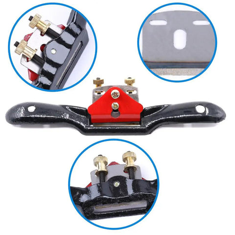 10 Inch Adjustable SpokeShave With Flat Base For Woodworking And Wood Craft Dope Hand Tool With Metal Blade Top View