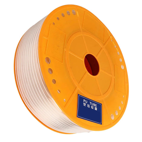 Heavy Duty Clear Polyurethane Air Hose For Pneumatic Air Compressors 200 Meter Length on a spool, easy storage and handling.