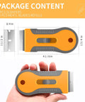 Retractable Glass Scraper Kit With 1 Pack Plastic Handle And 20 Extra Razor Blades dimensions and hand-held view