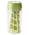 No Sweat Deep Chamber Ice Molds With Spin Top Silicone Lid, green ice mold with silicone lid for whiskey cubes.