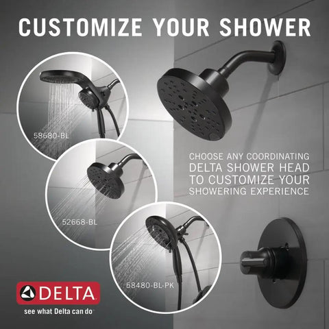 Trinsic 14 Series Chrome Tub Shower Faucet Trim Kit With Pressure Balance Valve Shower Head Options Display