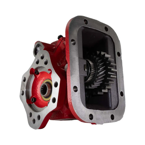 PTO Unit Replacement For 489 Series 489XLAHX-V5XK Heavy Duty Drive Component, visible gears, red metal housing