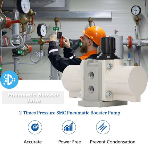 Industrial Grade Pneumatic Booster Pump With Two Times Pressure And Low Heat Operation in industrial setting