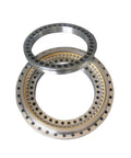 Top Tier High Precision Angular Contact Thrust Ball Bearing Rock Solid Double Row Design P4 P2 Grade Preloaded For Cnc Machines And Rotary Tables - close-up view of dual row bearing with balls.