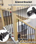 Armrest bracket and solid iron base for Heavy Duty Square Black Iron Railing Spindles featuring kickass durability and no sweat installation.