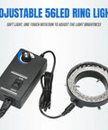 Pro Grade Stereo Jewelry Microscope Head 7X To 90X Zoom With 56 LED Lights And 0.5X Barlow Lens Black adjustable ring light and controller