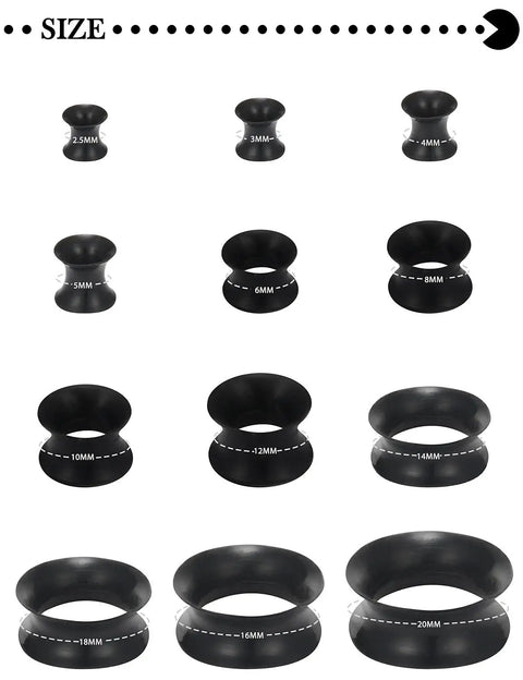 Soft Silicone Ear Gauges Stretching Kit From 2.5mm To 20mm With 10G To 00G Tunnels For Sleep Sports And Daily Wear