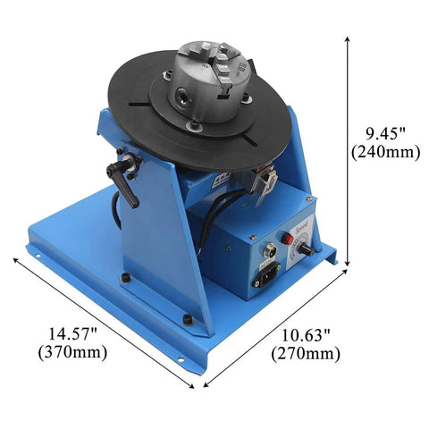 Badass Heavy Duty Welding Rotary Table Positioner With 65mm Chuck And 10Kg Capacity, 14.57" base, adjustable speed control.