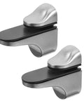 Sturdy Adjustable Glass Shelf Brackets Zinc Alloy Wall Mounts For Bathrooms And Kitchens Two Pack in silver finish