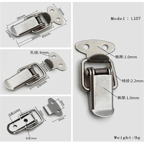 8 Piece Stainless Steel Toggle Hasp Latch Lock Set For Cabinets Boxes Bags And Wooden Chests Beefy Heavy Duty Iron Spring