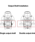 Output shaft installation comparison for Heavy Duty Nmrv030 Worm Gearbox Reducer with 11Mm Input and 14Mm Output Shaft for Nema 23 stepper motors.