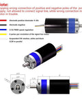 Technical diagram of 12V Mini Gear Motor With High Torque And Smooth Brushless Speed Reduction For Robotic Projects 36mm Case
