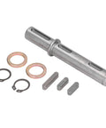 Alloy Steel Output Single Shaft 18mm Diameter 128mm Length Smooth Low Noise For Reducer NMRV040 RV040 Nema34 Stepper Motor With Plug And Play Install And Seven Accessories Included For Easy Setup And Reliable Power Transfer, shown with keys and rings
