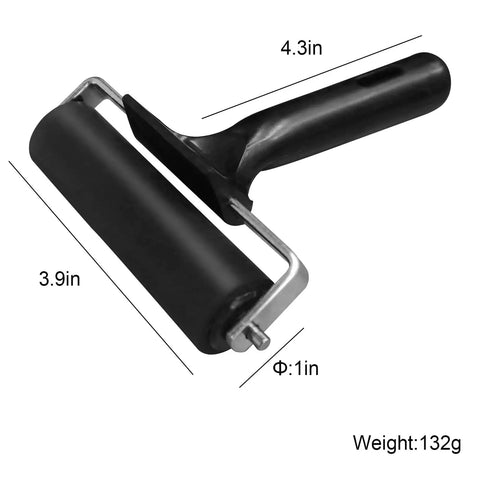 4 Inch Rubber Brayer Roller For Flooring Installations And Decking, Heavy Duty Glue Roller For Boat Floors EVA Bonding Stamping Printmaking Painting Wallpaper Glue And Application