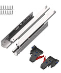 22 Inch Undermount Soft Close Drawer Slides Full Extension, 6 Pairs for 6 Drawers, 5/8 Inch Panel Compatible, Heavy Duty Cold Rolled Steel Construction, Smooth Quiet Operation, screws and clips