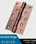 5 Inch Stainless Steel Swing Door Hinge With Silent Bearing For Interior Doors And Cabinets Tough As Nails thickened shaft in antique copper