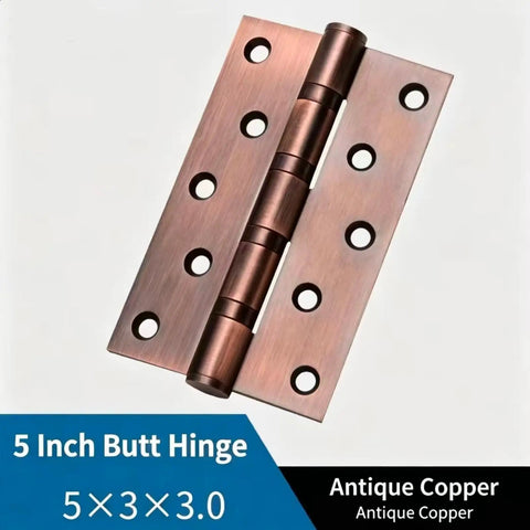 5 Inch Stainless Steel Swing Door Hinge With Silent Bearing For Interior Doors And Cabinets Tough As Nails thickened shaft in antique copper