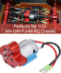 Beefed Up Alloy Gearbox With 380 Brushed Motor Upgrade For 1/12 MN-D90 FJ-45 RC Cars Speed Change Replacement Red Aluminum Housing