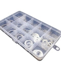 Ultra Thin Flat Washer Set 600 Pieces M3 To M20 304 Stainless Steel Gasket Shim Assortment 0.2mm Thick Heavy Duty Washers For Precise Load Distribution And Rust Resistant Outdoor Use in organized case