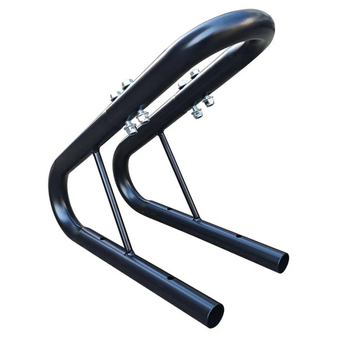 4 Bolt No Wobble Wheel Chock For Motorcycles And Dirt Bikes, Heavy Duty 3.5 Inch Wide, Powder Coated Steel, side view