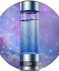 Portable Hydrogen Water Bottle Generator For Everyday Hydration Hack With Purifying Tech, Glass BPA Free Bottle, digital display