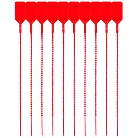 Built Tough Red Tamper Seals For Fire Extinguishers And Clinic Cabinets UL Approved Security Wires, 9 inch red tamper proof wires.