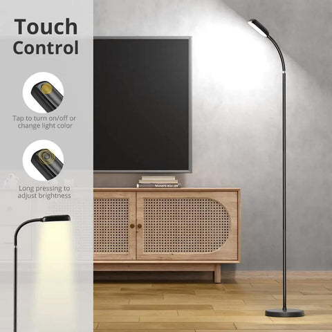 Cordless Tall LED Floor Lamp That Is Totally Lit With 42 LEDs, 3 Color Temperatures, 5 Brightness Levels, Touch Control