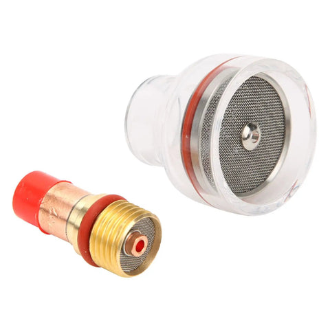 Transparent Glass Cup Welding Torch Accessory Gas Lens With Copper Collet Body, Pro Grade, High Temp Resistant, 2.4mm