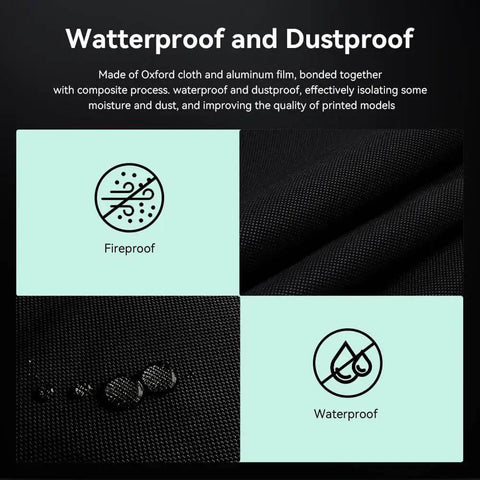 Waterproof and dustproof cloth cover for Two Tier Filament Storage Rack With Cloth Cover For 3D Printers, fireproof design shown.