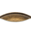 Front view of Six Pack Antique Brass Cabinet Pulls Made From Zinc Alloy For Kitchen Drawers Dressers And Cupboards With Five And One Eighth Inch Total Length
