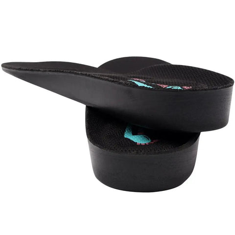 Side view of 1 Inch Height Lift Insoles For Shoes Discreet PU Cushioned Insole Inserts with black ergonomic design