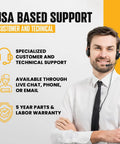 Customer support representative promoting USA based support for Beefy 850 Watt Step Up And Down Voltage Transformer.