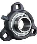 1 Inch Three Bolt Flange Bearing With Cast Iron Housing And Grease Zerk, 1 Inch Bore, Two Set Screws, 2.59 Inch Spacing, 3 Inch Length