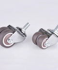 Set Of Five 2 Inch Swivel Caster Wheels Featuring M10 X 25mm Threaded Stem For Fast Office Chair Replacement gliding over surfaces.