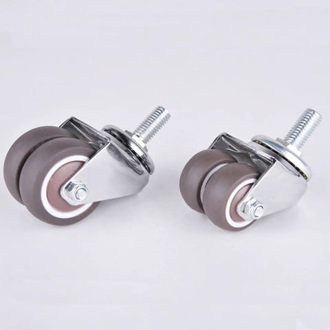 Set Of Five 2 Inch Swivel Caster Wheels Featuring M10 X 25mm Threaded Stem For Fast Office Chair Replacement gliding over surfaces.