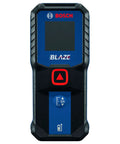 Front view of Blaze 65ft Laser Distance Measure With Real Time Measuring Easy One Button Operation Handy Pocket Tool with display and button.