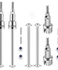 High Speed 1 By 18 RC Front And Rear CVD Driveshaft Dogbone Axle Shafts 4 Piece Upgrade For HBX 18859 18858 18868 Off Road Car Truck Beefed Up CNC Machined Metal Install Easy Front And Rear Set, front and rear metal RC shafts