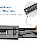 Black Side Mount Drawer Slides 3-Section Full Extension Silent Ball Bearing With Detachable Quick Release mechanism shown