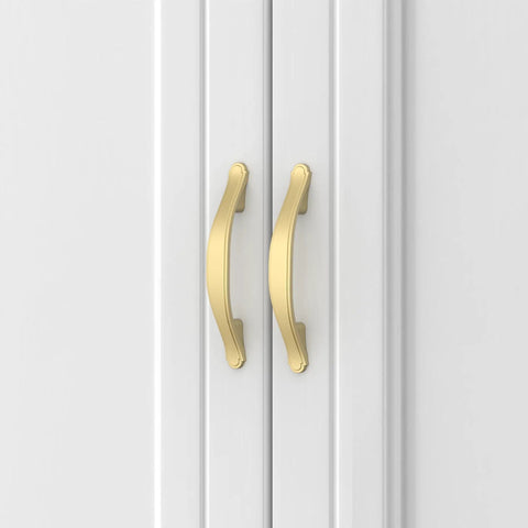 Straight Up Premium Brushed Gold Cabinet Pulls And Drawer Handles For Kitchen Cabinets And Cupboards Sweet 3 Inch Hella Smooth Finish No Fuss Install Durable Metal Pro Grade Kits on white cabinet doors.