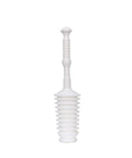 Heavy Duty Toilet Plunger Kit With Smart Air Relief Valve And Spacious Tall Bucket Caddy - white bellows design for effective clog removal.