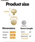Product size chart for Brushed Gold Cabinet Knobs Set Of 10 Brass Drawer Pulls For Kitchen Cupboards And Bathroom Dresser