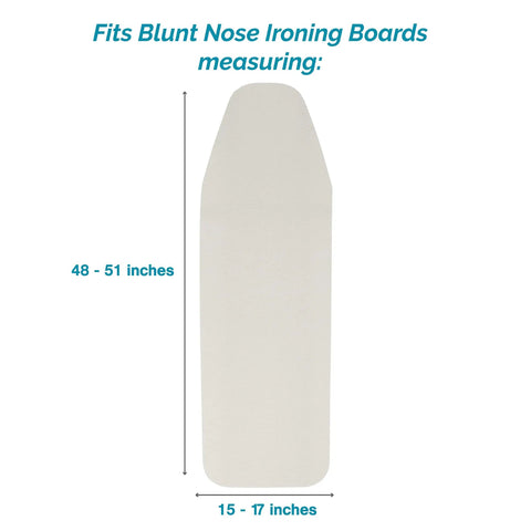 Blunt Nose Ironing Board Cover With Thick 8mm Pad Stain Resistant And Water Repellent Fits 48 To 51 Inch By 15 To 17 Inch Boards