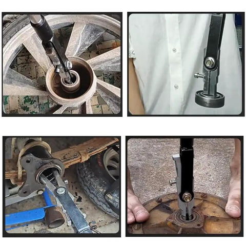 Beefed-Up Slide Hammer Internal Bearing Puller Kit With Expandable Collets 16-45mm in use for automotive and machinery jobs