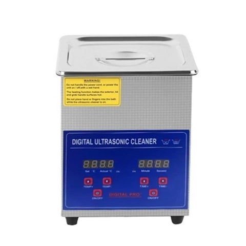 1.3L Ultrasonic Cleaner Machine With Digital Heating And Timer For Jewelry Parts Degreasing, stainless steel design and LED display.
