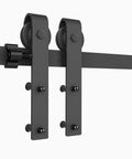Two Pack Black Barn Door Roller Hangers No Track J Shape Ultra Quiet Nylon Wheel Smooth Glide Heavy Duty 330 Lbs Per Door