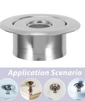 Metal Fire Sprinkler Protector Plates Decorative Escutcheon Ring Covers Recessed Ceiling Two Pack 24 Mm Size close-up view of steel finish